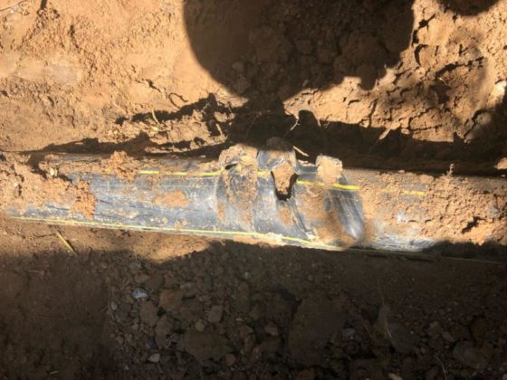 Порыв подземного газопровода при проведении земляных работ