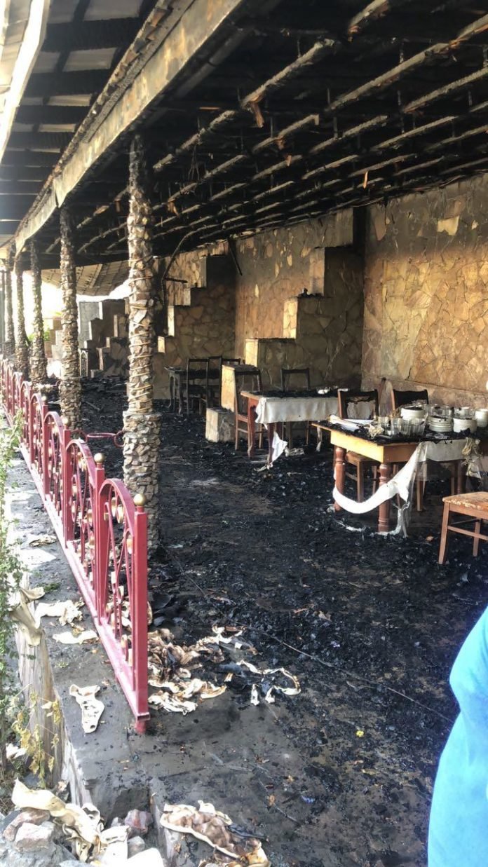 В Аксукенте рано утром сгорело кафе