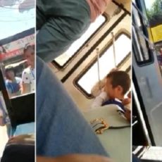 Мальчик в 45-градусную жару работает кондуктором в Шымкенте