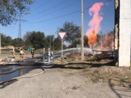 Порыв и пожар на газопроводе