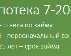 Внесены изменения в программу ипотечного кредитования «7-20-25» программа "7-20-25"