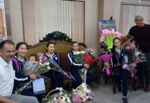 В аэропорту Шымкента встретили золотых медалисток Азиады — 2018 Спортсменки по художественной гимнастике