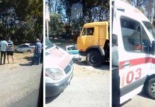 В Шымкенте в ДТП попала патрульная машина полиции