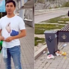 Известный алматинский бизнесмен Кайрат Кудайберген собрал мусор на Медеу бизнесмен Кайрат Кудайберген собрал мусор на Медеу