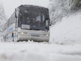автобус, снежный плен