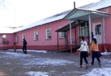 После капремонта в школе «Далабазар» появились странные узоры на потолке