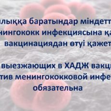 Для выезжающих в ХАДЖ вакцинация против менингококковой инфекции обязательна