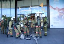 В крупном торговом центре Шымкента ликвидировали условный пожар пожарные учения