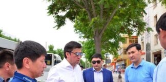 Аким Шымкента распорядился строго наказать частников обрезающих деревья Объезд акима Шымкента по городу (улица Байтурсынова)