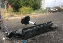 В Шымкенте столкнулся электросамокат и старенькие «Жигули»