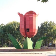 Шымкентский фонтан «Тюльпан» теряет свои лепестки