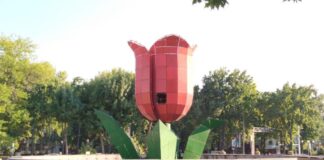 Шымкентский фонтан «Тюльпан» теряет свои лепестки