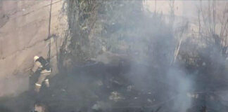 Огонь перекинулся на воинскую часть Шымкента