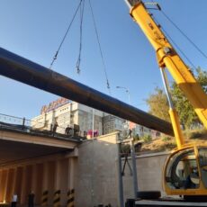 В Шымкенте над улицей Торекулова появился воздушный водовод