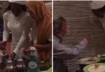 Необычная келин, разливающая чай, удивила казахстанцев келин разливает чай