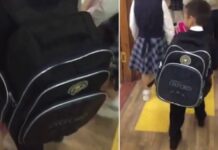 Упал под тяжестью рюкзака: видео со школьником рассылают в Казнете школьный рюкзак