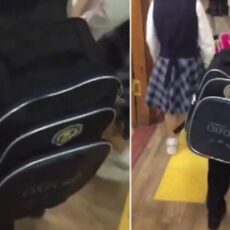 Упал под тяжестью рюкзака: видео со школьником рассылают в Казнете школьный рюкзак