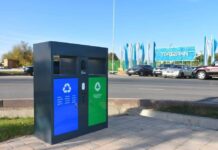 В Туркестане устанавливают контейнеры для раздельного сбора мусора