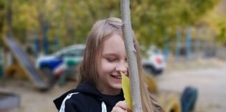 В Шымкенте опавшую листву приклеивают обратно на деревья