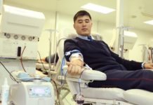 Полицейские Шымкента приняли участие в акции «Сдай кровь — спаси жизнь человеку!»