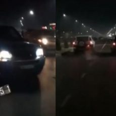 Водители джипов устроили ночные гонки в центре Туркестана