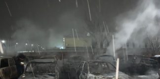 8 автомашин сгорели на штрафстоянке в Туркестанской области (видео)