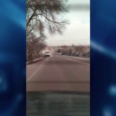 В Шымкенте очевидцы сняли на видео пыльную бурю