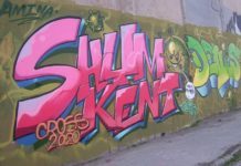 Граффити «Мойте ручки» появилось в Шымкенте