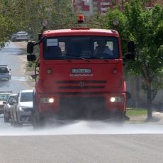В Шымкенте продолжают дезинфекцию городских улиц