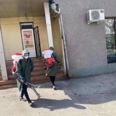 В Шымкенте дезинфицируют дворы многоэтажек