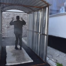 Дезинфекционный коридор установлен в пожарных подразделениях Шымкента коридор