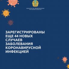 В РК зарегистрированы еще 44 новых случая заболевания коронавирусной инфекцией