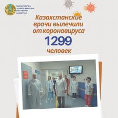 Казахстанские врачи вылечили от коронавируса 1299 человек