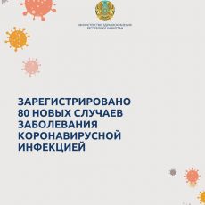 Зарегистрировано 80 новых случаев заболевания коронавирусной инфекцией