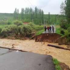 В селе Верхнее Каскасу Толебийского района потоки ливневой воды смыли 3 моста (видео) мост селевой поток