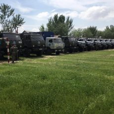 Гвардейцы и полицейские обеспечивают охрану порядка в Мактааральском районе