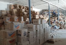 Жители Махтааральского района, пострадавшие от наводнения, обеспечены продуктами питания склад