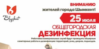 25 июля в Шымкенте пройдет общегородская масштабная дезинфекция дезинфекция