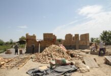 Строительные работы идут в Мактаарале круглосуточно Мактаарал