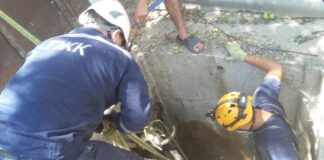 Шымкентские спасатели спасли корову, упавшую в яму спасатели