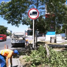 Движение большегрузов по центру Шымкента ограничено дорожный знак