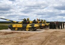 Казахстанские военнослужащие выступят на танках желтой окраски в «Танковом биатлоне» танк