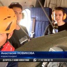 Учения спасателей на вертолете МИ-8 прошли в Шымкенте.