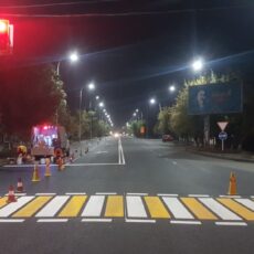 На дорогах Шымкента появилась дорожная разметка разметка