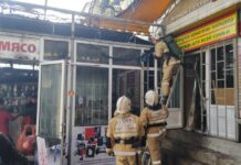 В Шымкенте в 18-ом микрорайоне загорелся торговый киоск пожар