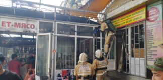 В Шымкенте в 18-ом микрорайоне загорелся торговый киоск пожар
