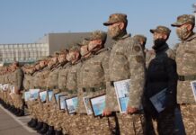 В Шымкентском гарнизоне прошло увольнение солдат в запас солдаты, дембель