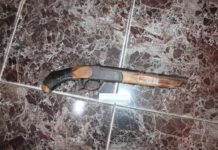 Полицейские Туркестанской области обнаружили в сауне обрез охотничьего ружья охотничье ружье