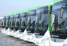 В Шымкент доставлено 590 новых автобусов, работающих на газе новые автобусы
