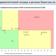 Матрица оценки эпидемиологической ситуации в регионах Казахстана на 22 декабря коронавирус